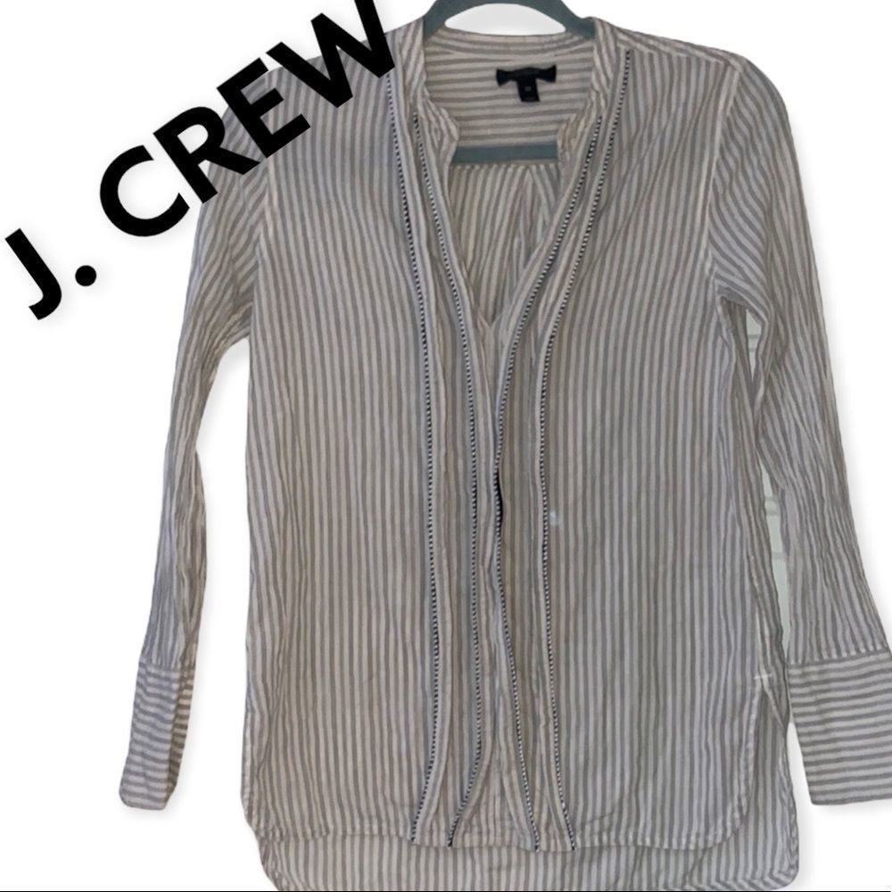 J Crew Striped Button Down Woman’s Shirt 00